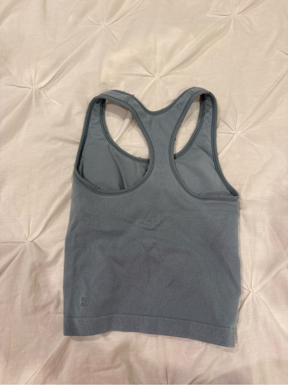 Ribbed Racerback Tank Top - Slate Blue - Picture 2 of 2